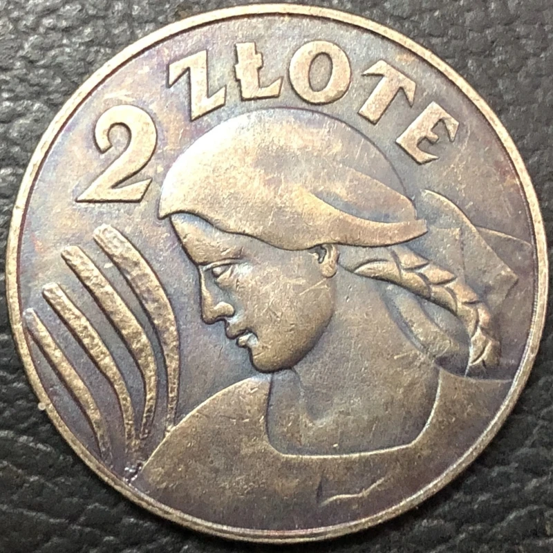 1924 Poland 2 Zlote Woman and Ears - Image 2