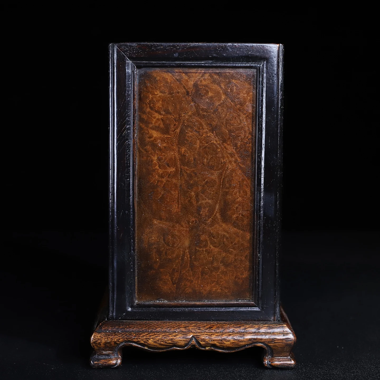 

Rosewood Inlaid With Shadow Wood Square Pen Holder, Height 19.5Cm