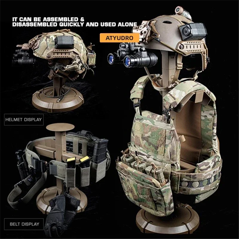 ATYUDRO Tactical Display Stand Equipment High Quality Nylon Hunting Gear Vest Helmet Holder Easily Assemble Airsoft Acessories