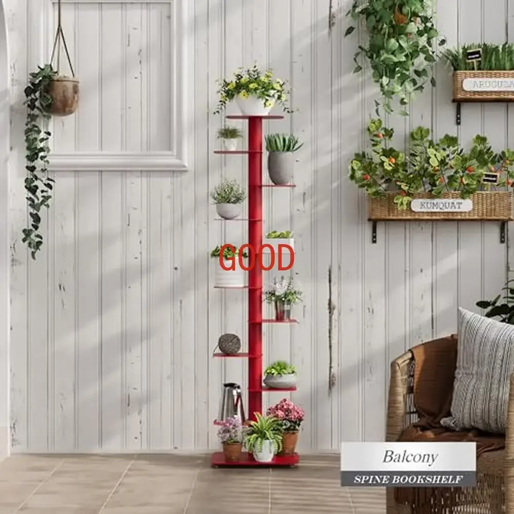 Vertical 11-Tier Metal Bookshelf Tower Organizers Study Display Shelf Storage Durable Innovative Design  Shelves Suitable