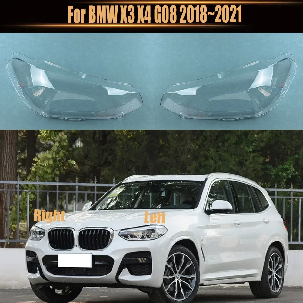 

For BMW X3 X4 G08 2018~2021 Headlamp Transparent Shell Lampshade Lamp Shade Front Headlight Cover Lens Plexiglass