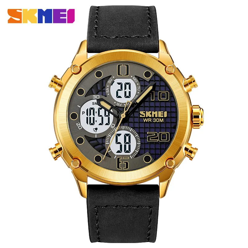 Skmei Outdoor Sports Men Electronic Watch Double Inserts Multi-Function Watch impermeável despertador luminoso relógio eletrônico