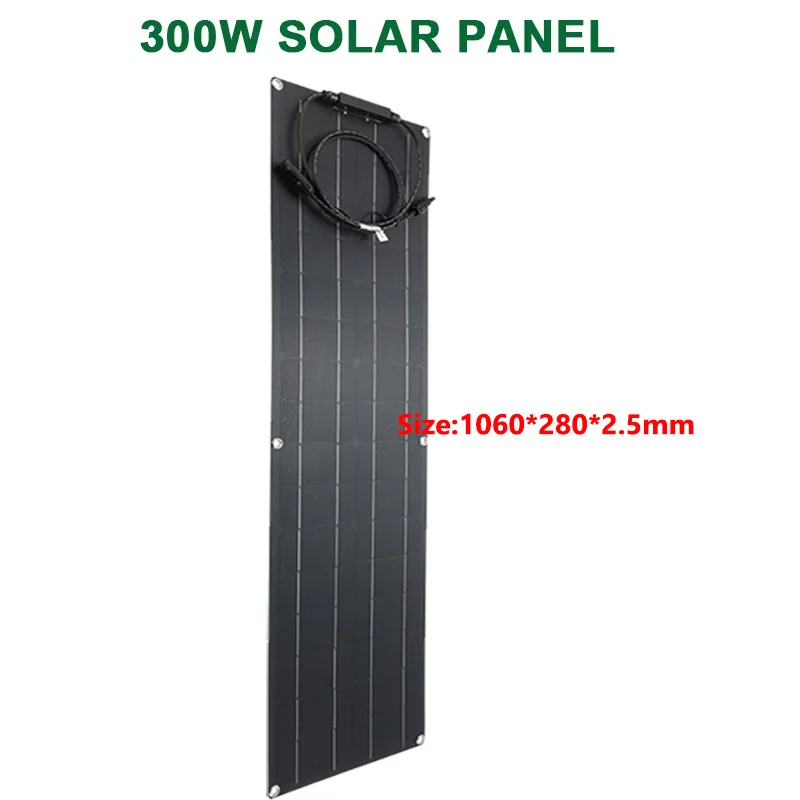 600W 300W Flexibele Zonnepaneel Kit 12V Batterijlader Monokristallijne Mobiele Zonnestelsel Voor Outdoor Camping jacht Auto RV Boot