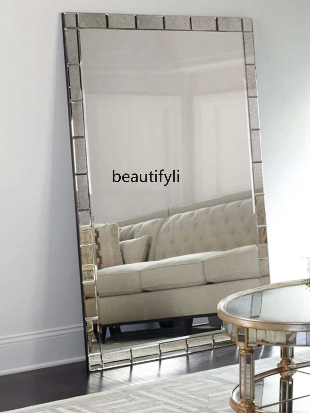 Wall-Mounted Mirror Explosion-Proof Household Stereo Wall Hanging Decoration Mirror European-Style Bathroom Mirror