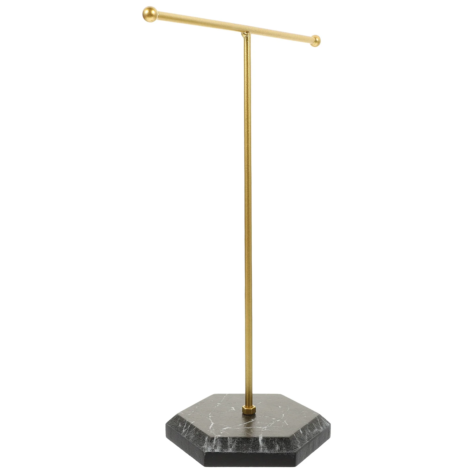 

Jewelry Display Rack T-Shape Design Metal Resin Jewelry Organizer Hanging Stand Earring Necklace Bracelet Holder Elegant Storage