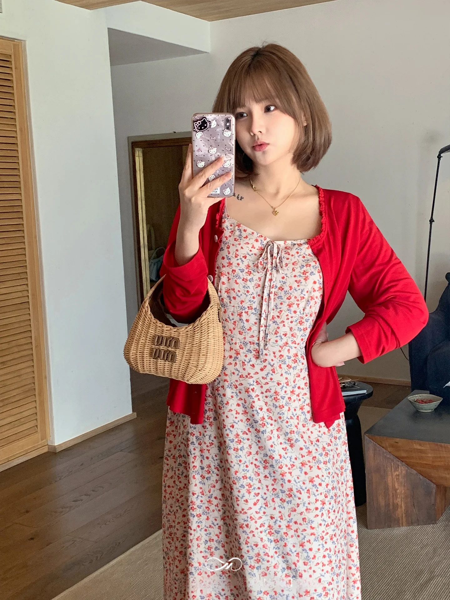 

Комплект Maxixe: Женское платье-халтер и кардиган Sweetberry Girl (двойная версия), свободный крой, полиэстер, весенняя юбка А-силуэта больших размеров