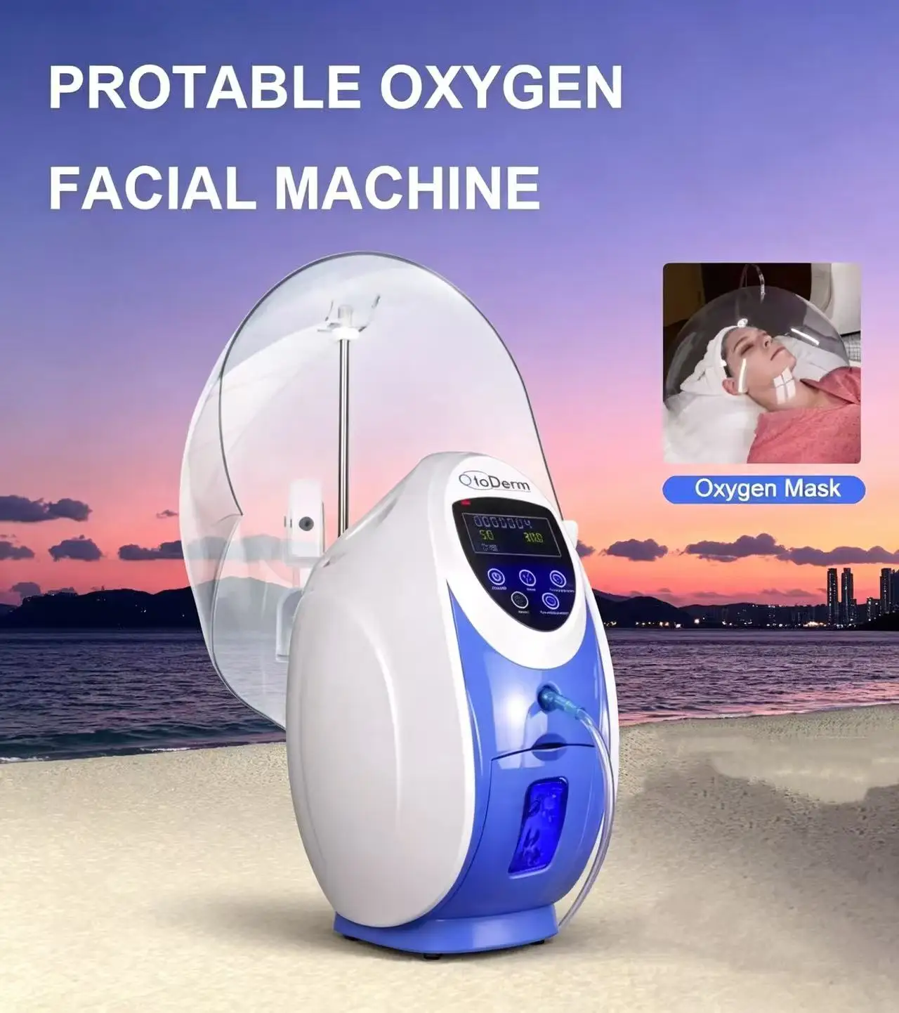 2026 New O2toderm Oxygen Therapy Facial Machine with Dome Portable Anti-aging Skin Rejuvenation Beauty Equipment