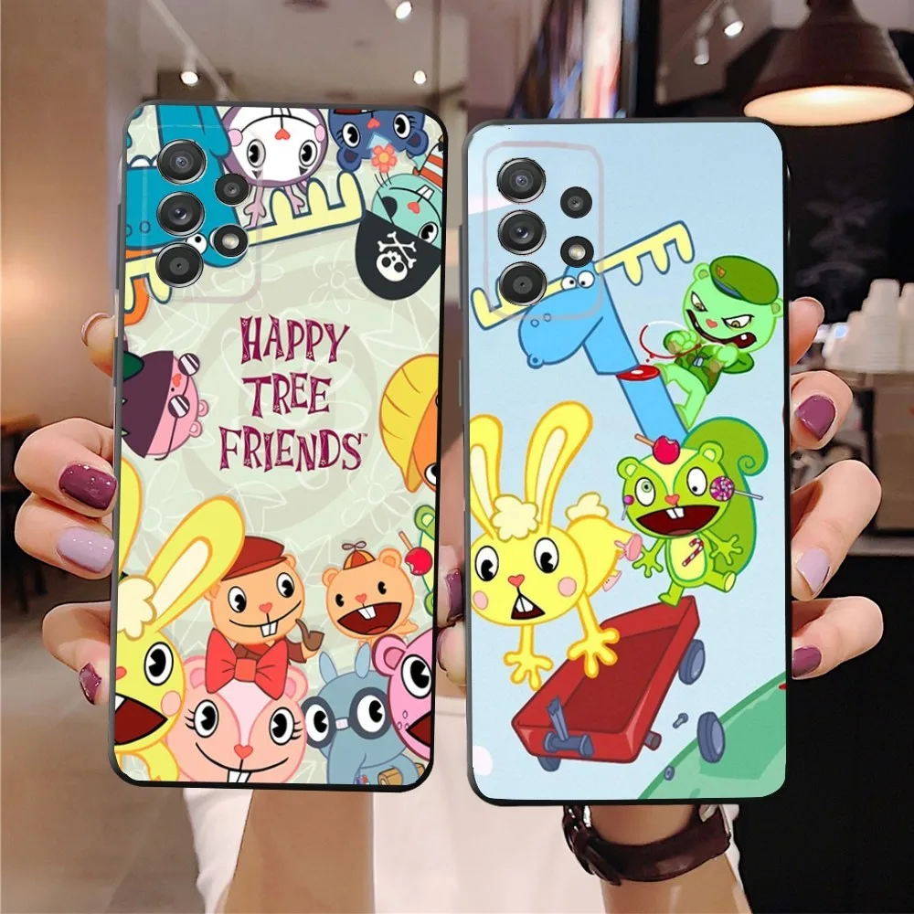 H-Happy Tree Friends-S Phone Case For SamsungS24,23,22,21,S20 Ultra Pro 10,S30Plus,S9,20lite Ultra Black Cover