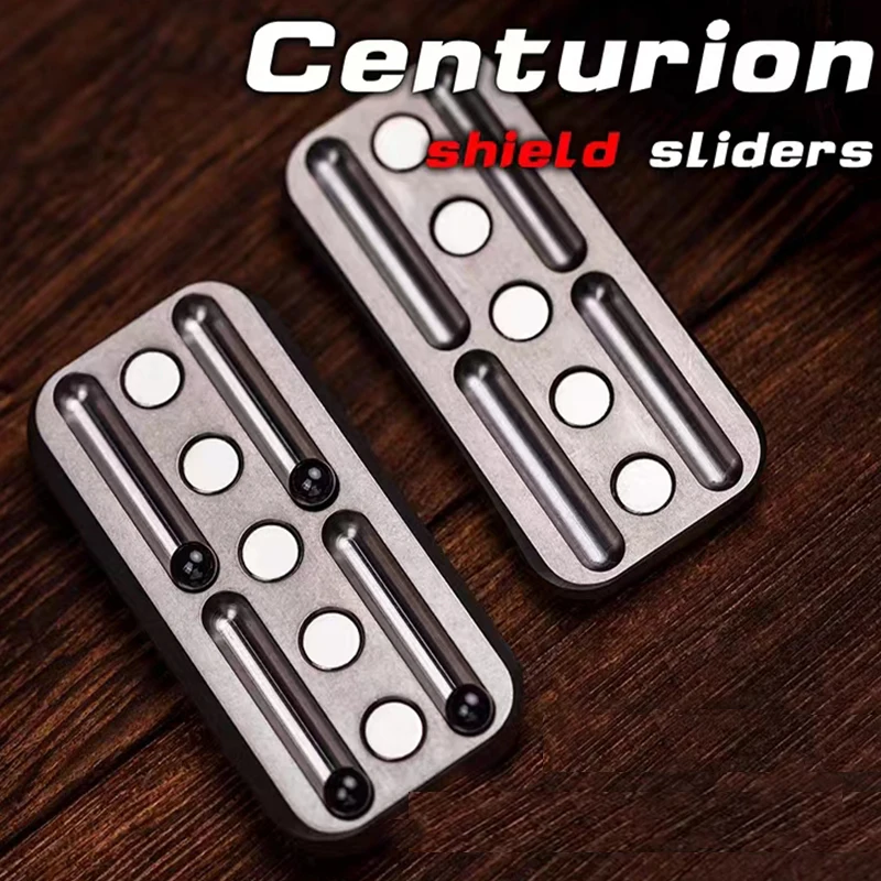 WANWU EDC Centurion Shield EDC Fidget Slider Adults Metal Antistress Push Sliders Magnetic ADHD Tools Stress Relief Fidget Toys