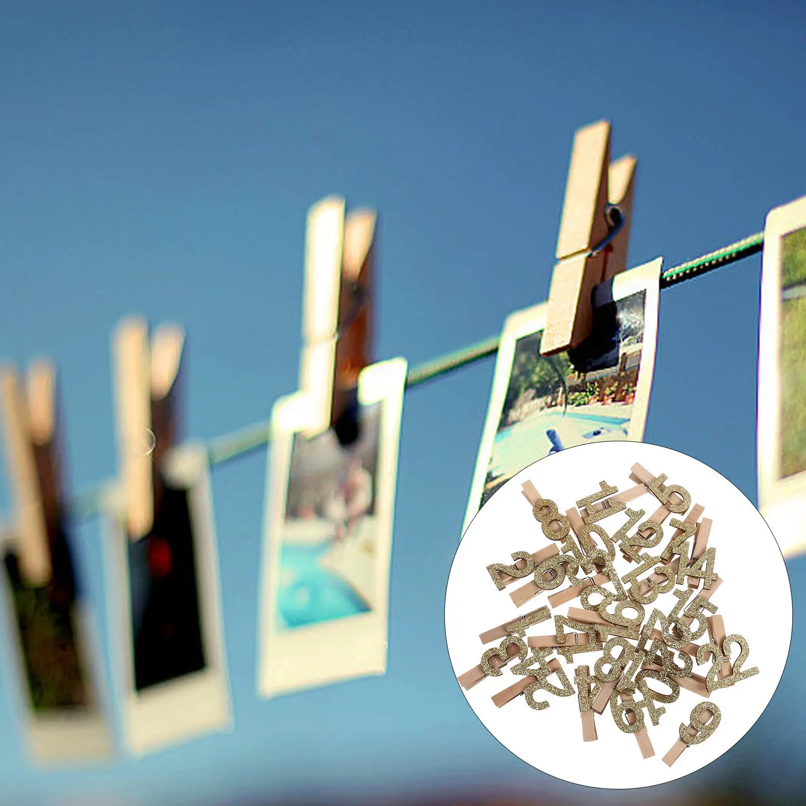 24Pcs Wooden Picture Clamps Small Photo Clips Compact Adorable Multi-Function Craft Clips Home Office Dorm Room