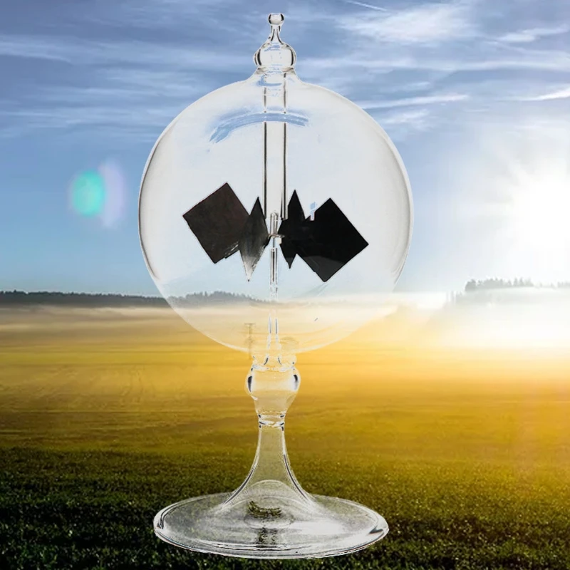 Clear Solar Power Crookes Radiometer for Sun Light Energy Spinning Vanes Desk To Drop Shipping