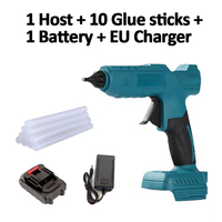 40W 250°C Cordless Hot Melt Glue Gun Portable Rechargeable with 10pcs 11mm Glue Sticks DIY Repair Tool For Makita 18V Battery