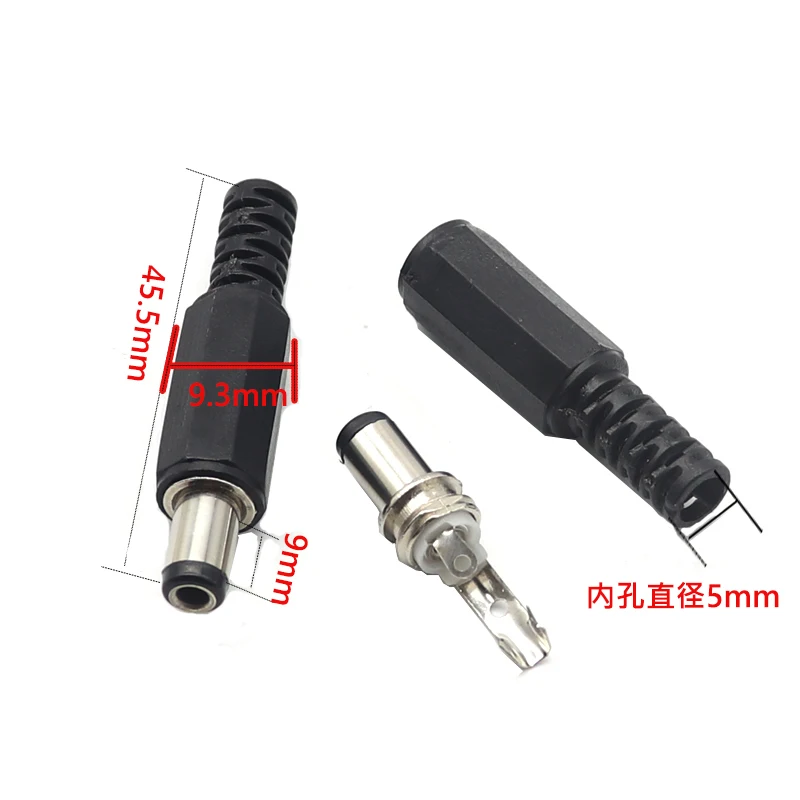 【5PCS】DC Connectors 5.5x2.1 2.5mm 3.5x1.3mm DC Power Plug Male Female Jack Socket Nut Panel Mount DC Power Adapter Connector