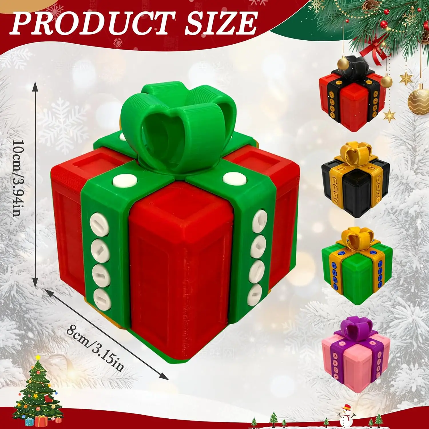 Boîte à vis de farces Boîte-cadeau ennuyeuse imprimée en 3D avec vis, idée cadeau nouveauté Halloween Noël Ornements décoratifs d'impression 3D