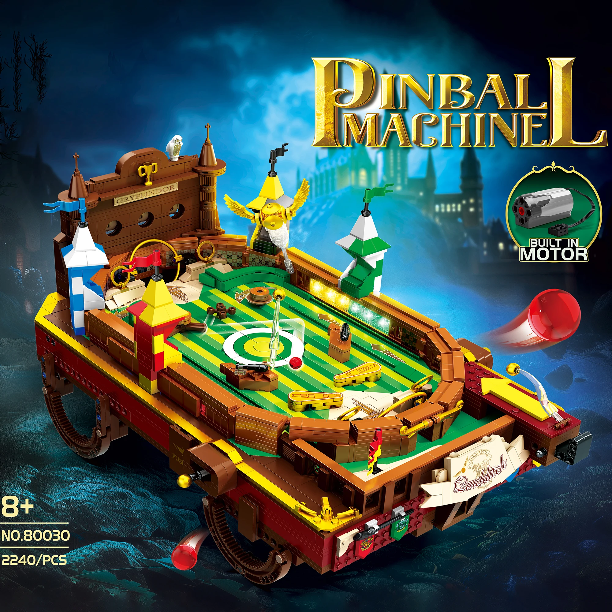 2240 Uds. Máquina de Pinball, bloques de construcción con potencia, serie de juegos de películas, máquina de Pinball, mesa, ladrillos, juguete, regalos para niños y adultos