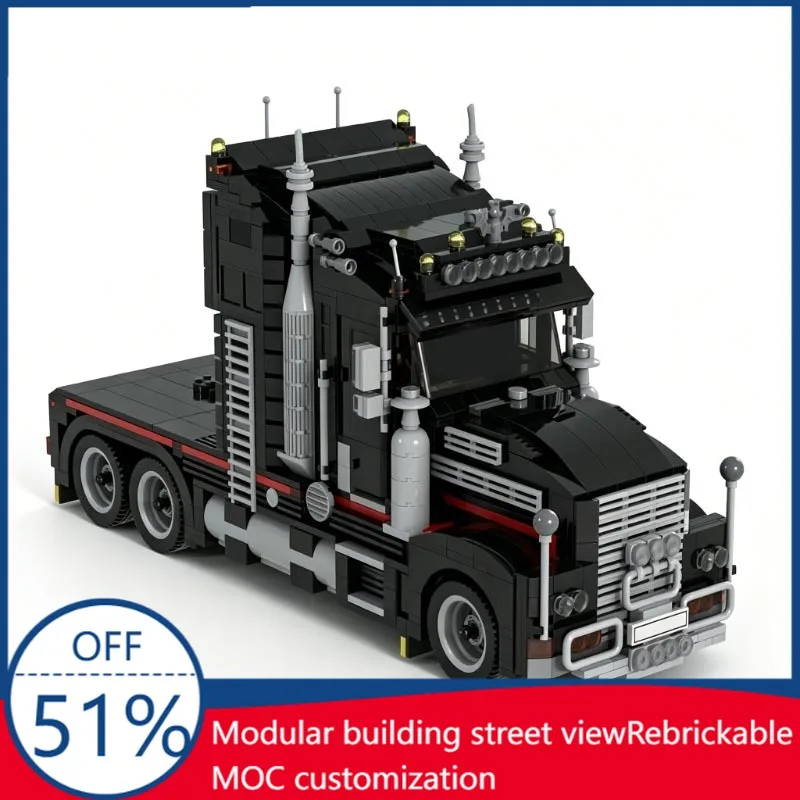 NEW 1413 PCS MOC American Truck Heavy-Duty Semi-Tractor Model Custom Building Blocks DIY Educational Assembly Toy Halloween Gift