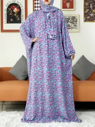 Abayas en coton pour femmes musulmanes, robe florale, prière du Ramadan, maxi Dubaï, Turquie, robe africaine, turban, rêves, dernier cri