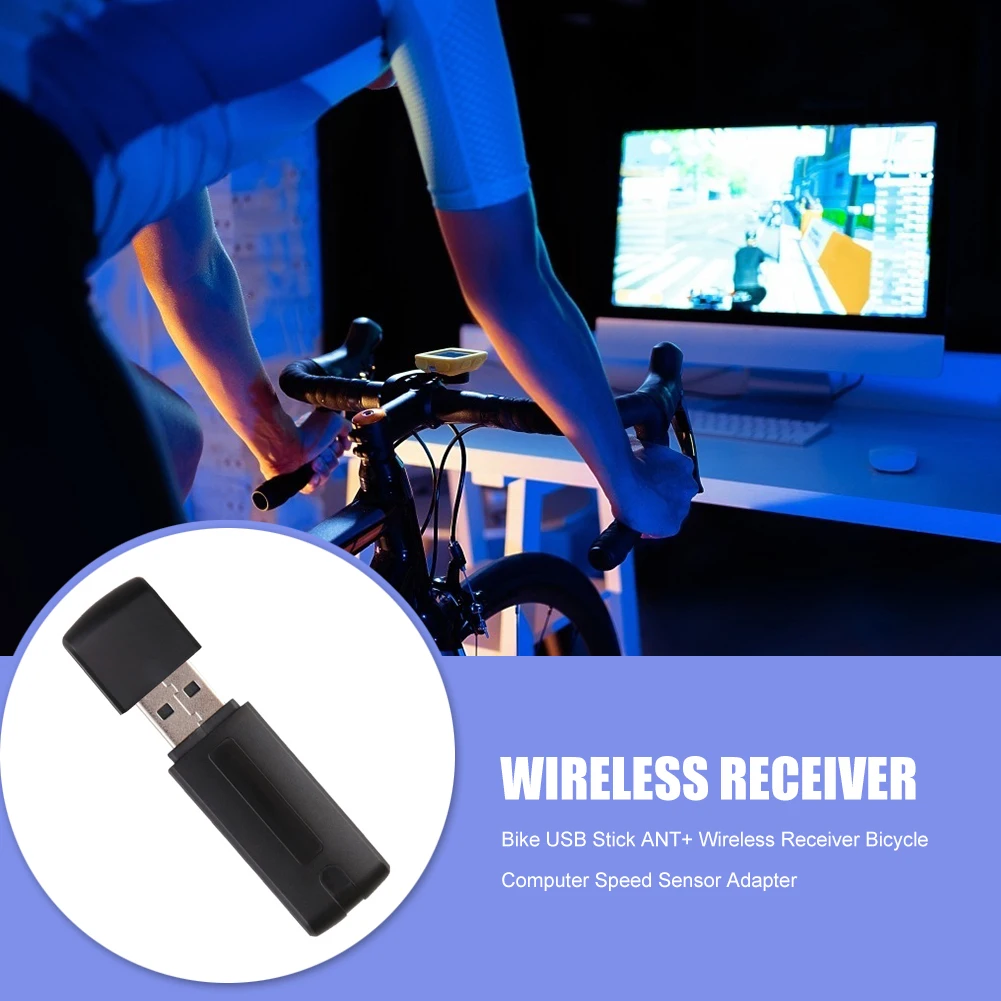 USB Stick ANT+ Wireless Receiver Speed Cadence Sensor Biking Bicycle Computer Adapter Portable Dustproof Outdoor Cycling Parts