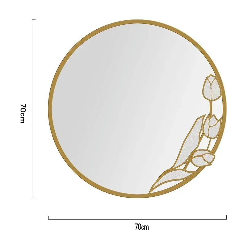 French Smart Bathroom Wall-Mounted Bathroom Led Background Light Mirror Light Luxury Bedroom Makeup Wash Mirror