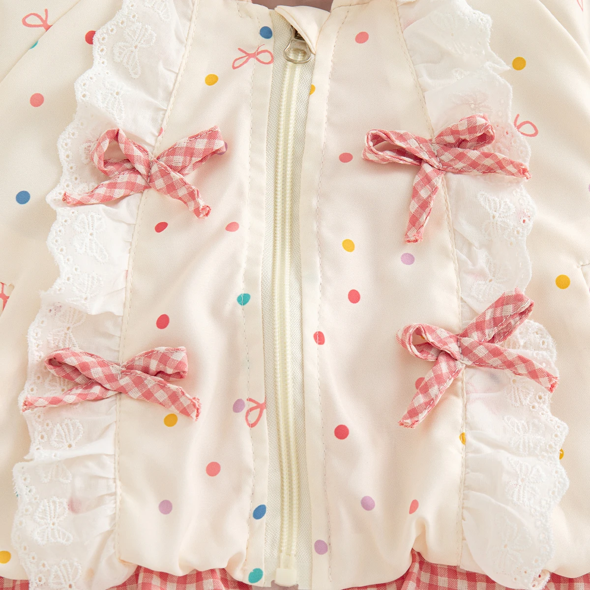 Baby Jacket Autumn And Winter Cotton Bow Colored Polka Dot Long Sleeved Baby Girl Coat Cartoon Casual Baby Girl Top Baby Clothes 6