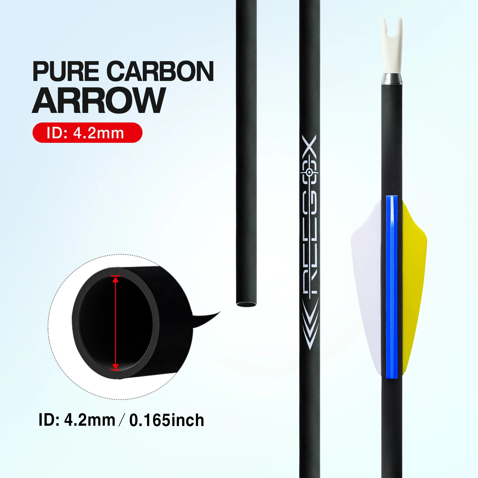 

12 шт., стрелы для соревнований, ID 4,2 мм, карбоновые валы для стрел, аксессуары для стрельбы из лука, традиционные луки, блочные луки