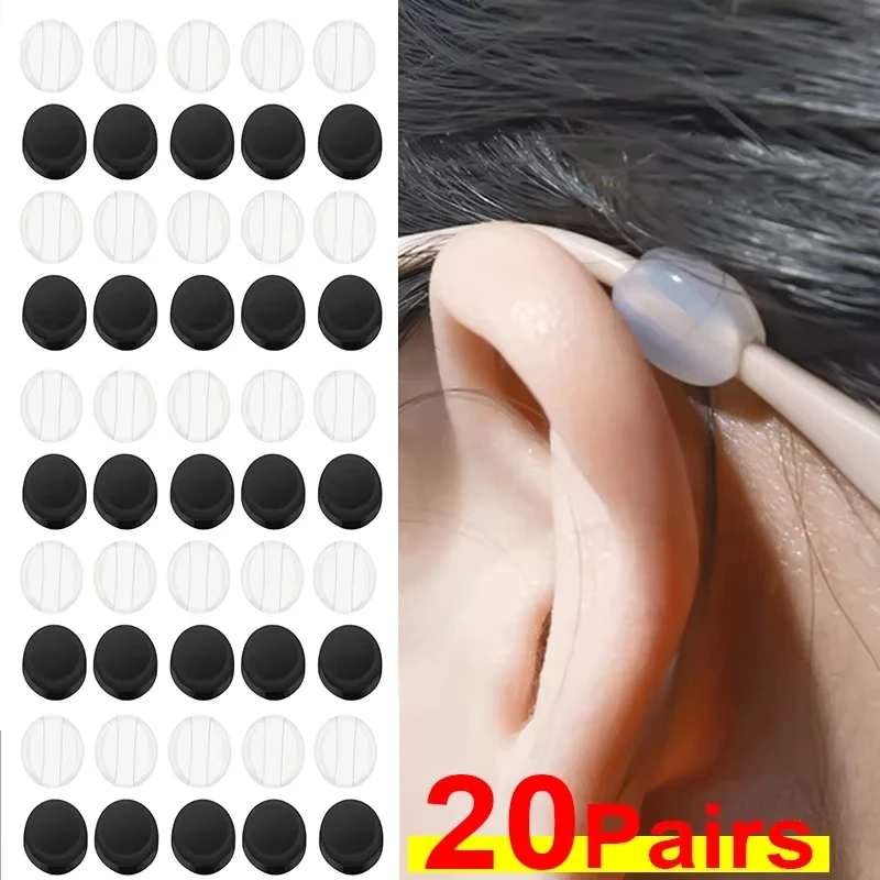 Suporte de Silicone Antiderrapante para Hastes de Óculos, Tipo Gancho de Orelha Redondo Invisível, Acessório para Óculos