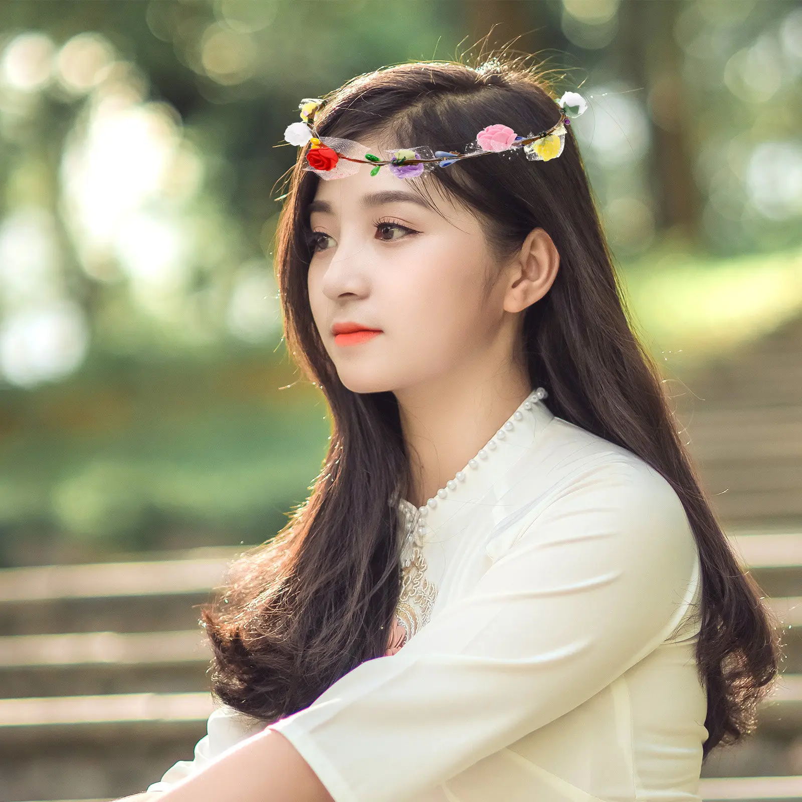 

14Pcs LED Flower Headband Floral Headpiece Wedding Festival Party Hair Wreath Crown for Women Mixed Color