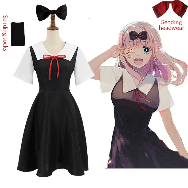 Аниме Kaguya-Sama: Love Is War Shinomiya Kaguya костюмы для косплея Fujiwara Chika для взрослых аниме одежда женские платья головной убор