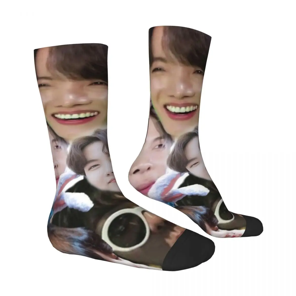 Jungkooks Faces Stockings Design Harajuku Socks Spring Non-Slip Socks Men\'s Outdoor High Quality Socks