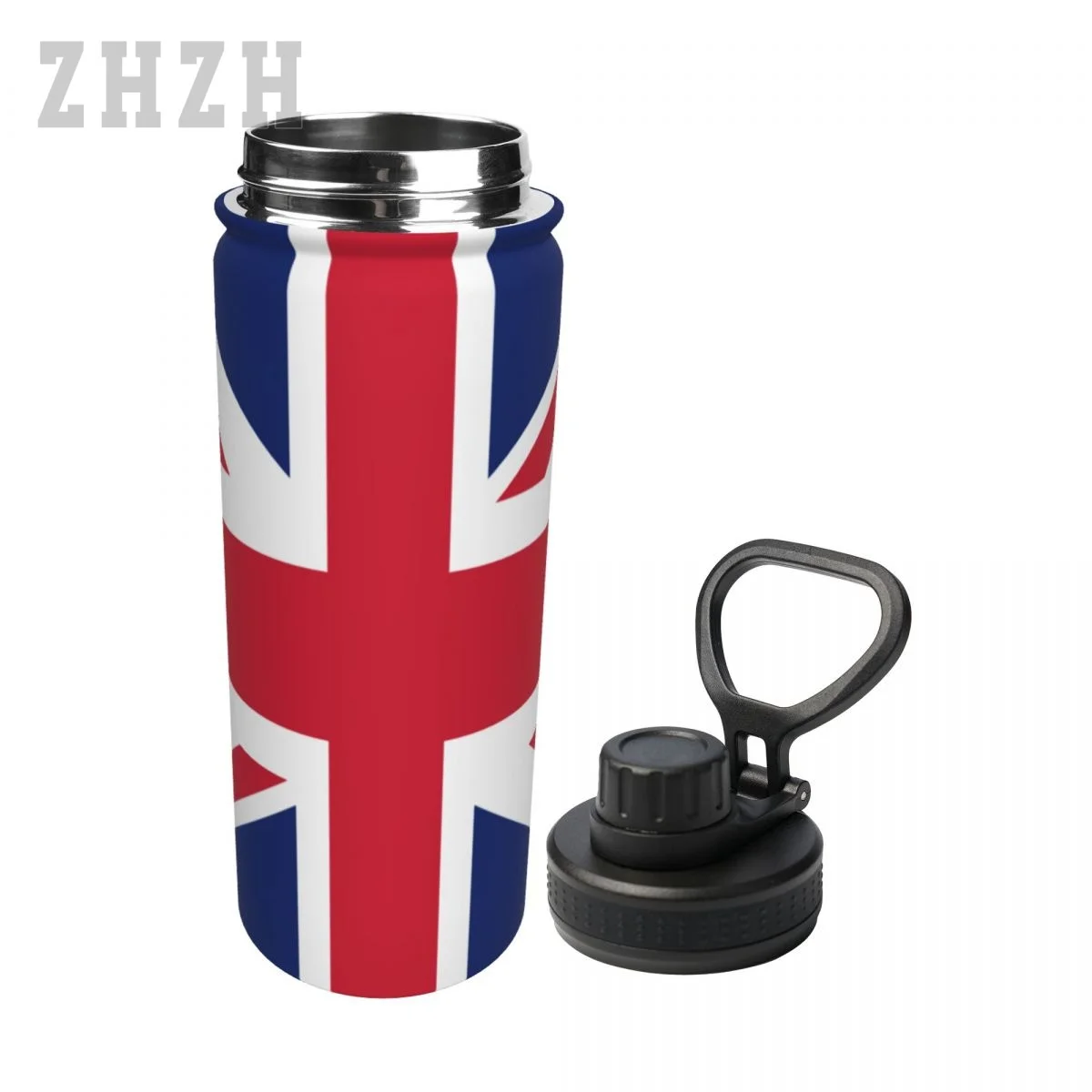 Unisex Sports Water Thermos Bottle United Kingdom GB Flag 304 Stainless Steel Double-layer Insulation Cold And Hot Travel