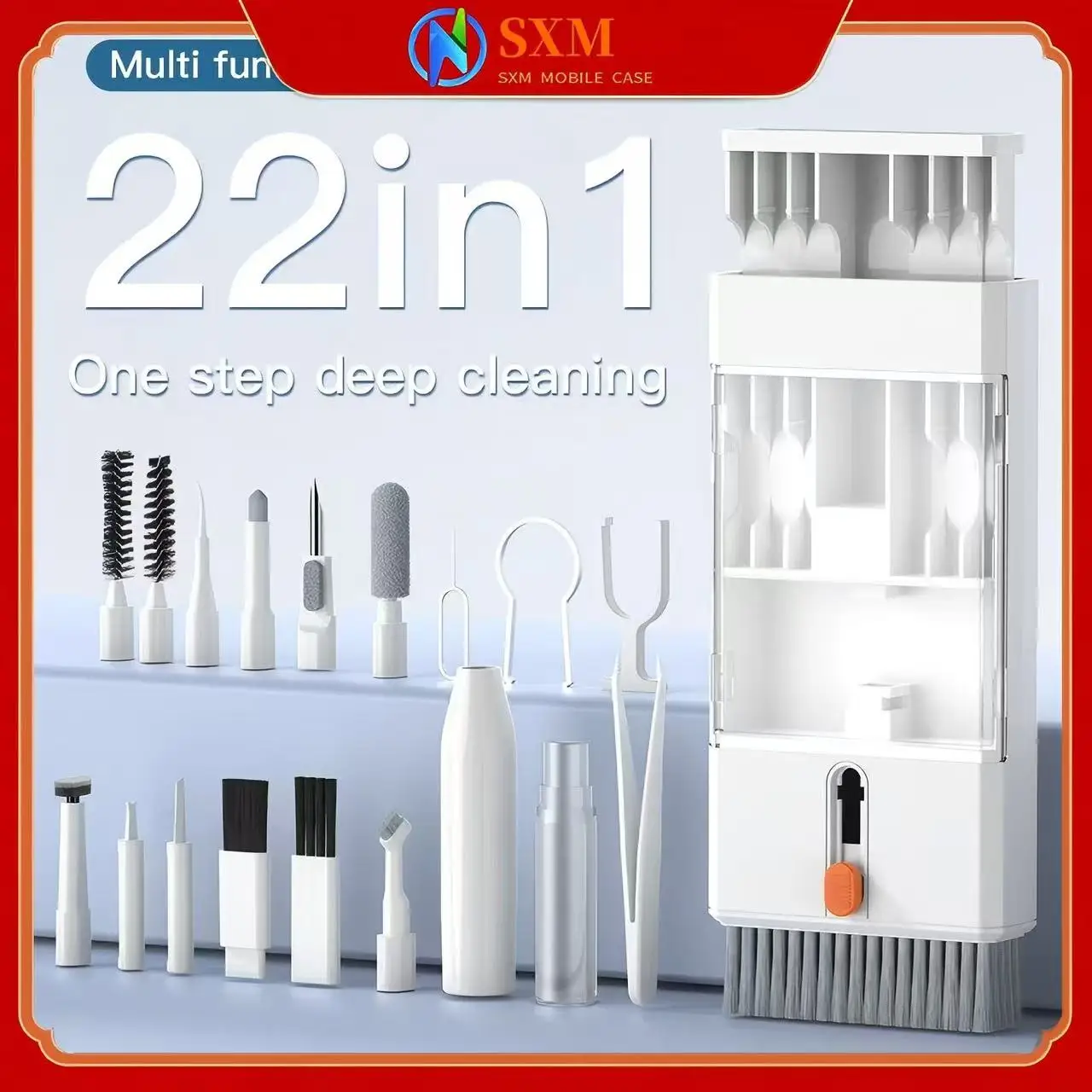 

22-in-1 Multi-function Computer Cleaning Set Mobile Phone Bluetooth Headset Camera Keyboard Cleaning Brush Dust Removal Tool