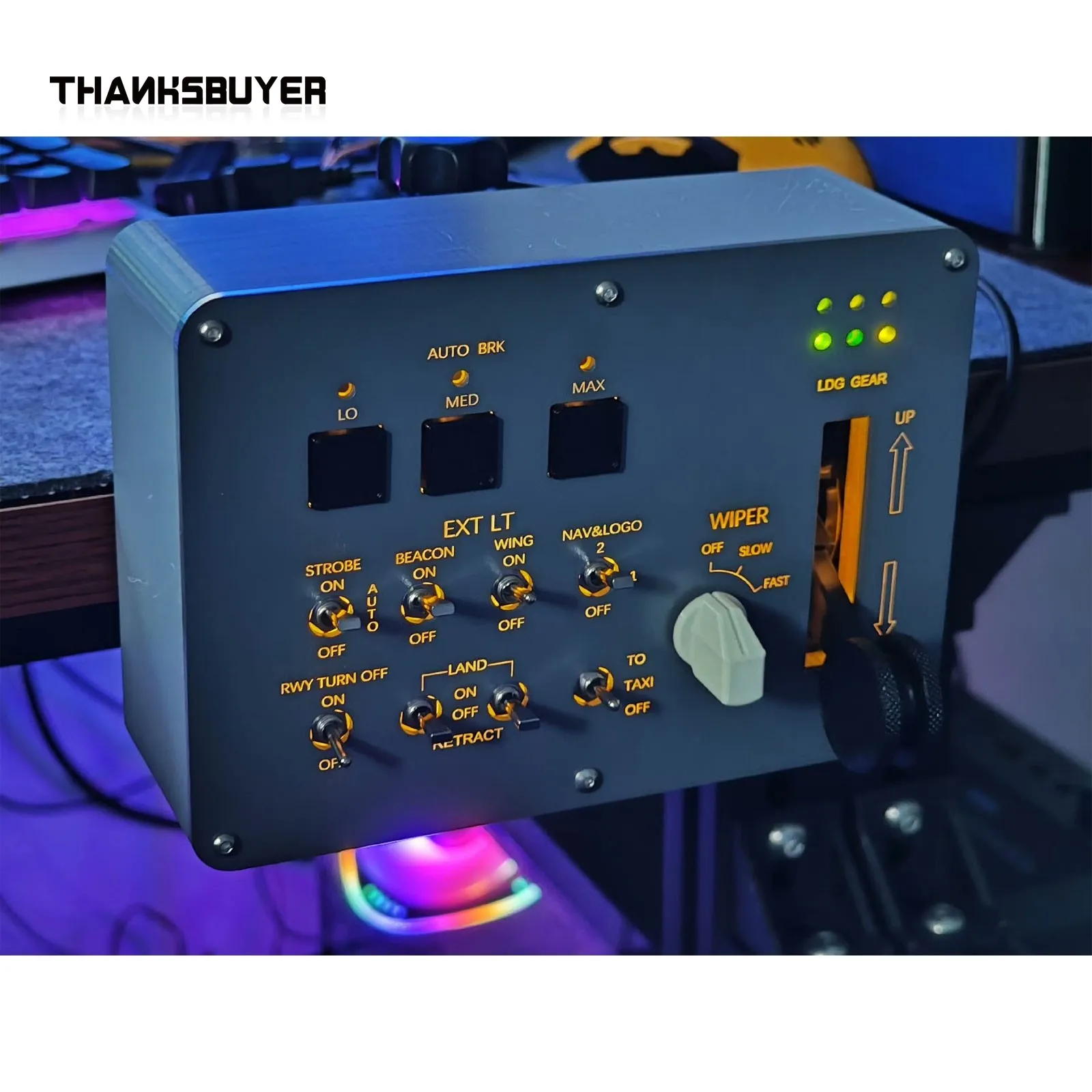Obudowa sterująca podwoziem lądowym z PETG, drukowana w technologii 3D, do symulatora wyścigów lotniczych FENIX320 z 2020 roku.