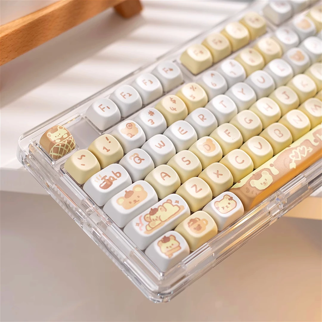 

Колпачки для клавиш PBT Pudding Bear, горячая сублимация, просвечение Tarantula/VGN/RK, высокий профиль, игровые киберспорта