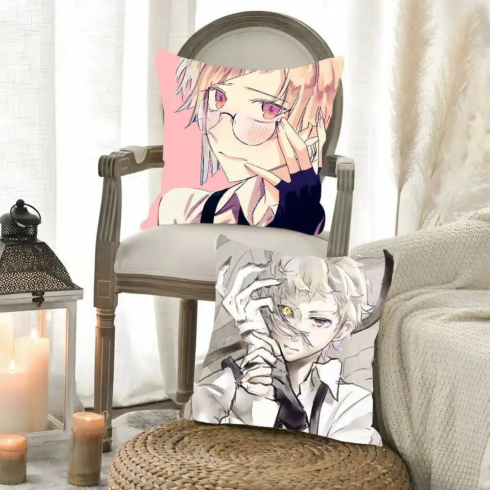 Nakajima Atsushi Anime S-Stray Dogs Pillow Case Fashion Square Pillowcase Bedroom Sofa Room Ins Decoration Leisure