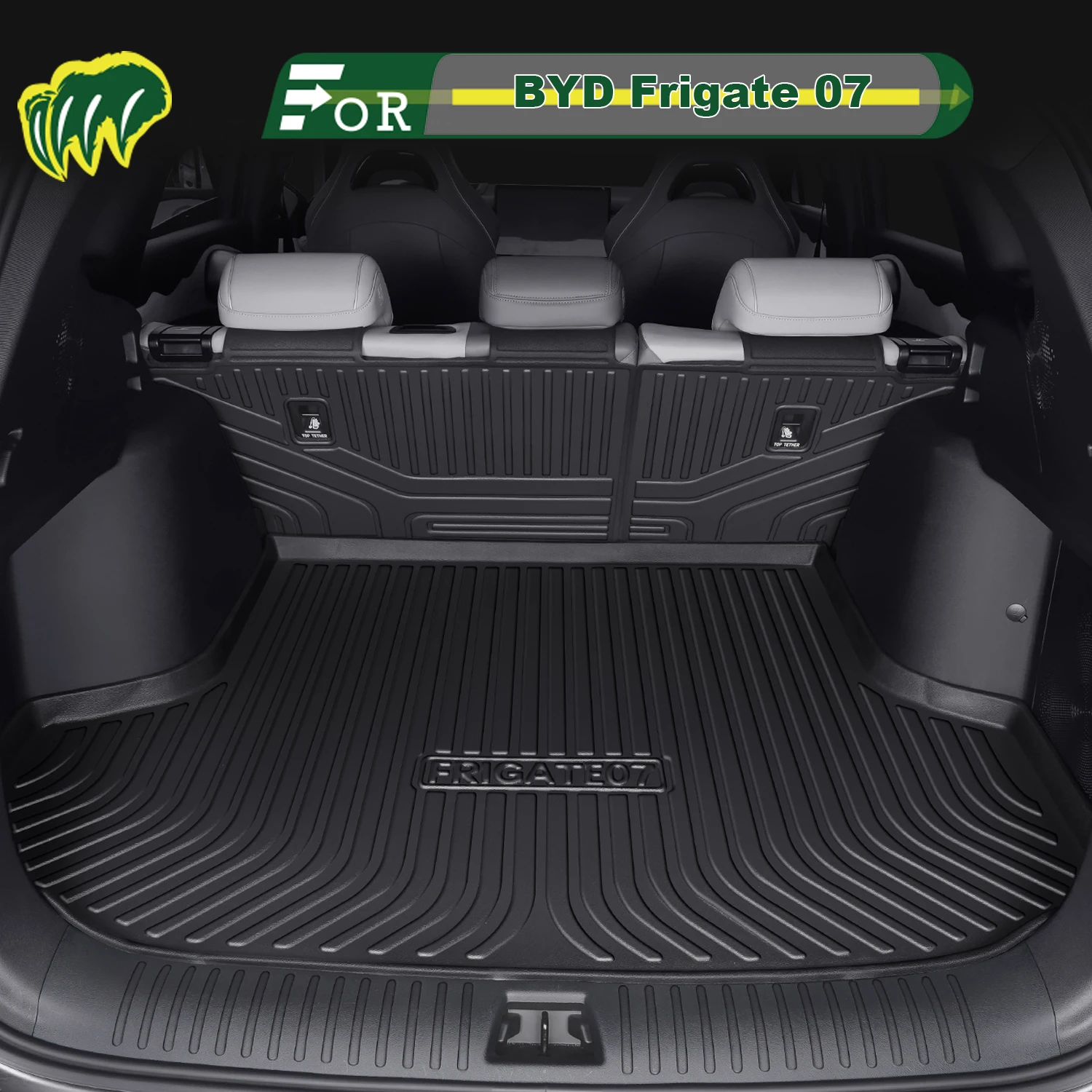 

Для BYD Frigate 07 2023-2025 TPE индивидуальный коврик для багажника автомобиля всесезонный коврик для багажника 3D-образная подкладка для багажника защитный коврик для спинки стула