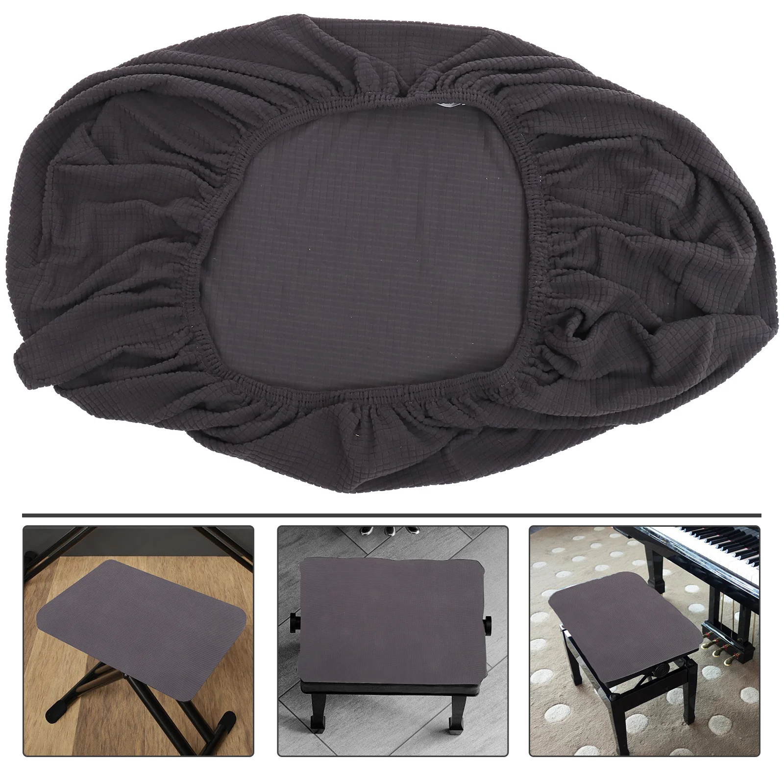

Stool Cover Piano Bench Outdoor Patio Dining Room Seat Covers Rectangle Protector Plain Color Dustproof Fabric Material