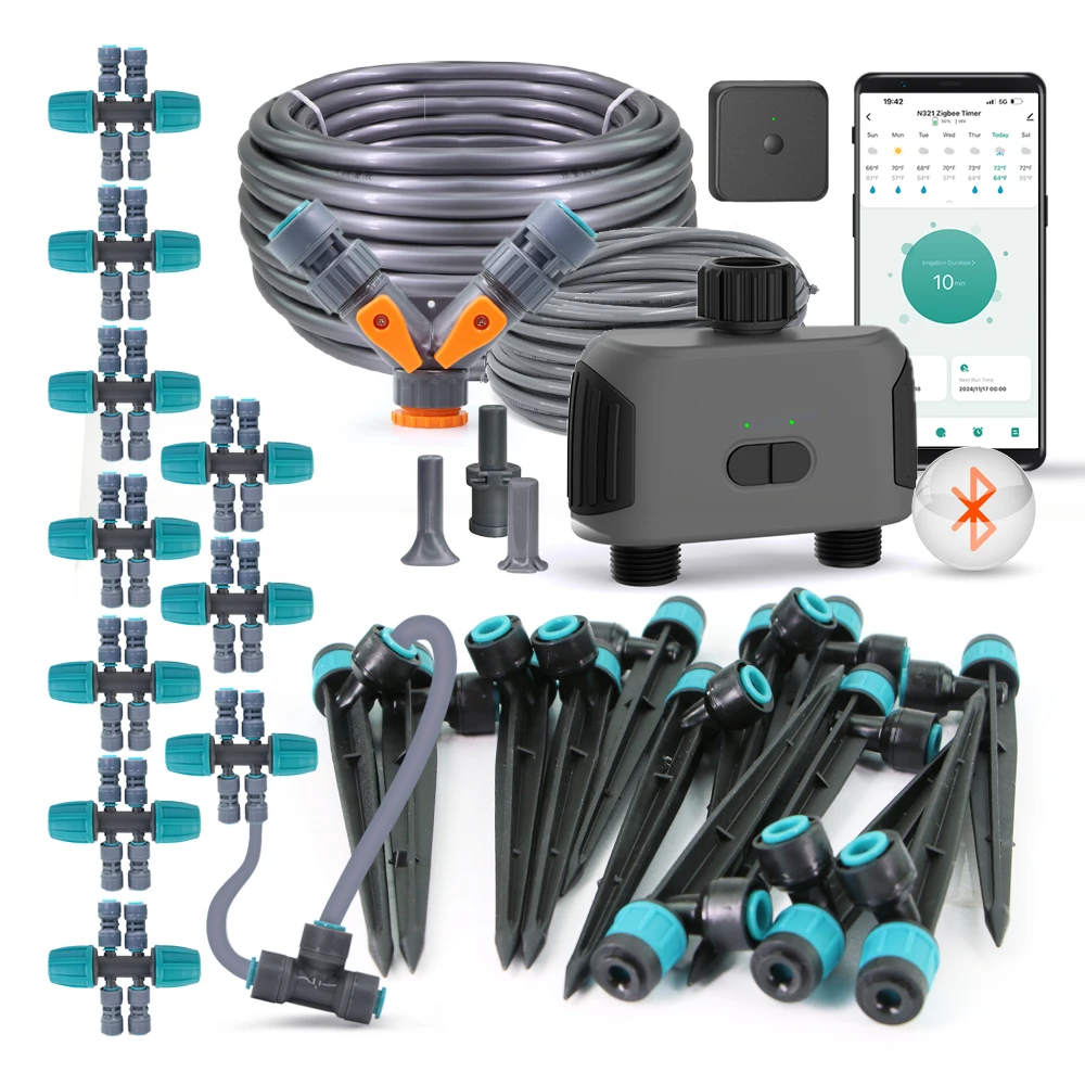 

Greenhouse Micro Drip Irrigation Kit 1/4 1/2 Inch Tube Adjustable Nozzle Emitters Quick Connect Garden Automatic Watering System