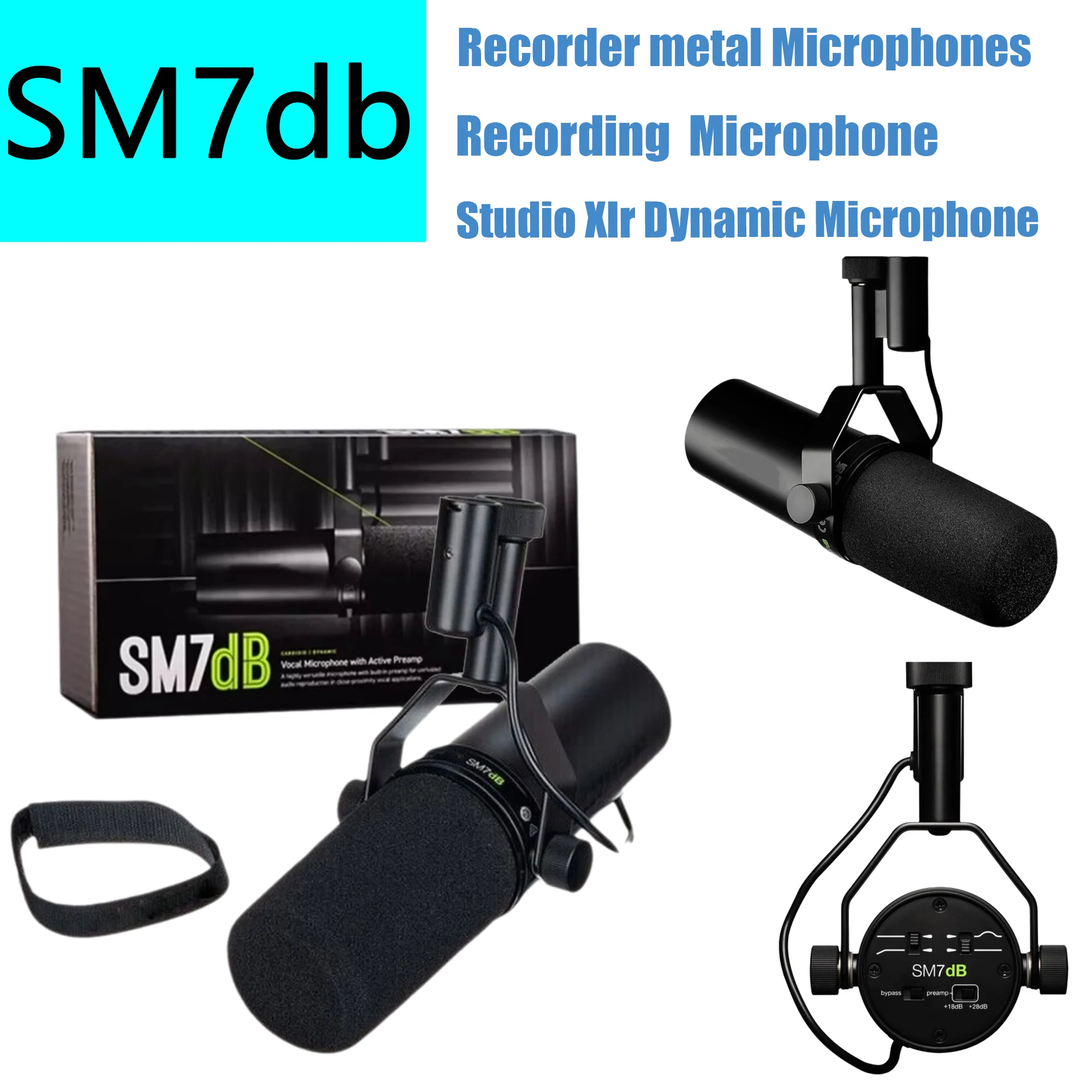 

new design Professional SM7dB dynamic vocal microphone, built-in preamplifier for broadcasting, podcasting and recording,