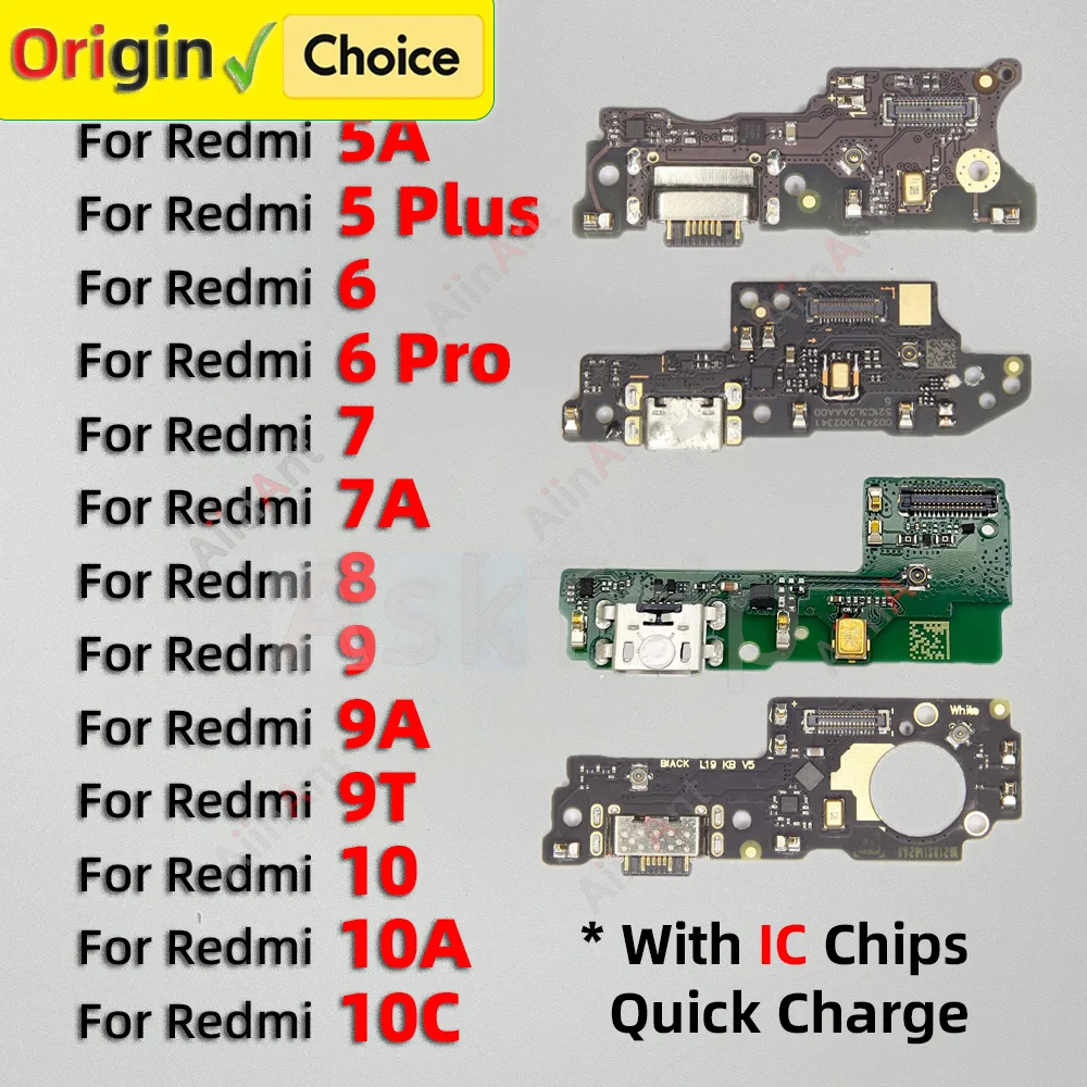 Bottom Dock USB Mic Board Charging Connector Port Flex Cable For Xiaomi Redmi 5 6 7 8 9 10 5A 6A 7A 8A 9A 9T 10A 10C 10X 5G Pro