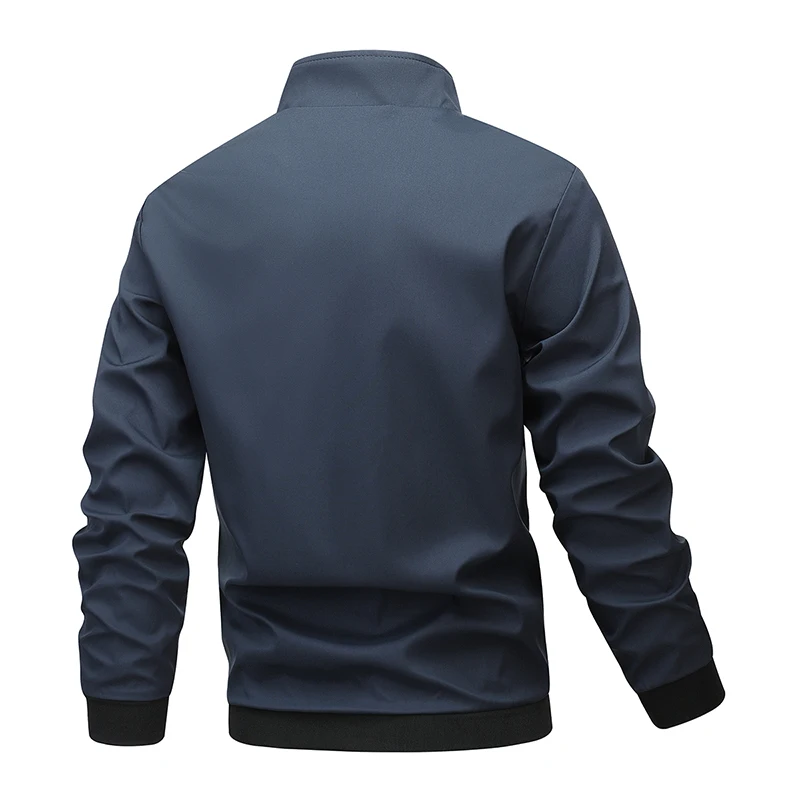 Jaqueta Windproof de negócios masculina, Casaco casual, Jaqueta de beisebol, Roupa de escritório, Rua exterior, Stand Collar, Novo, M-5XL, 2022