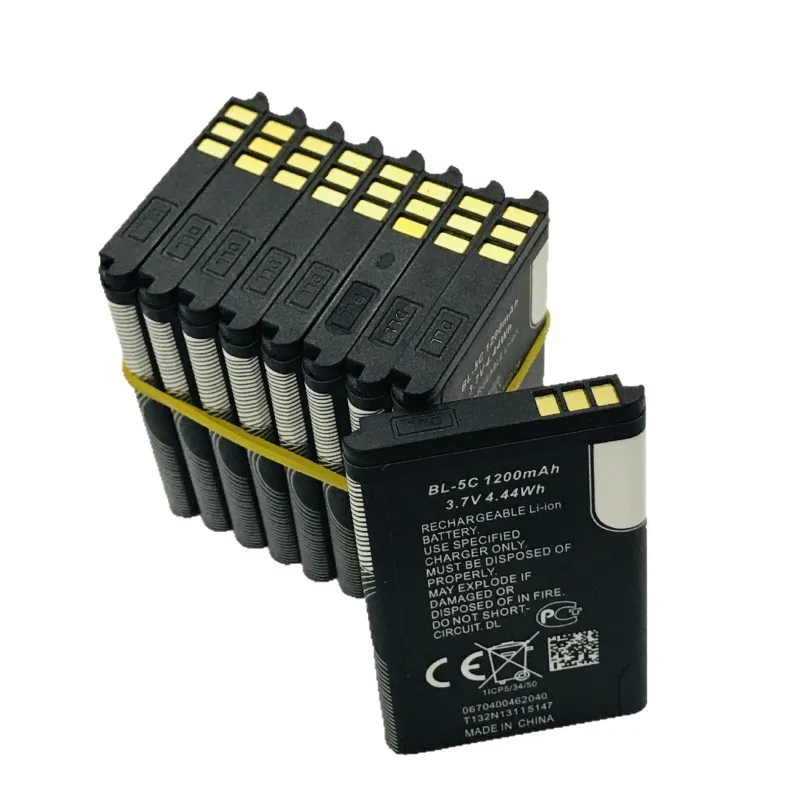 New BL-5C 3.7V 1200mAh 4.44Wh Lithium Li-ion Battery For Nokia 6267 6270 6330 6555 6600 6620 6630 1100 1101 1110 1112 1208  BL5C