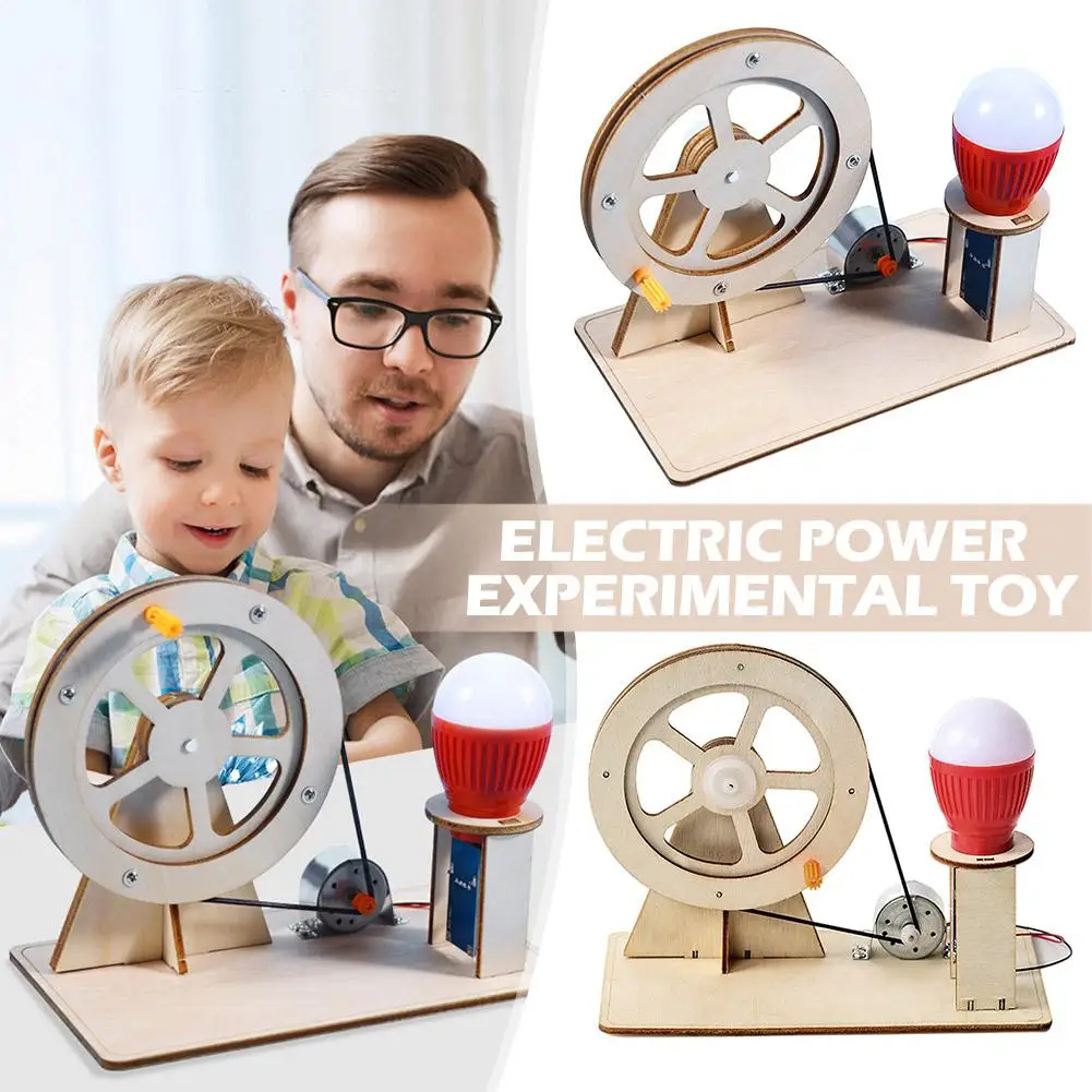 DIY Mini Hand Crank Generator Science Experiment Kit Children Education Hand-operated Electric Kit For Kids Children Experi V9K9