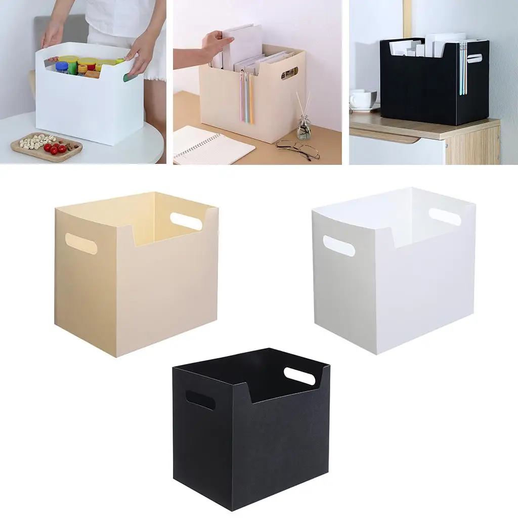 Boîte de Rangement de Bureau Multifonctionnelle, Portable, Pliable, Bac avec Poignée Latérale, Armoire