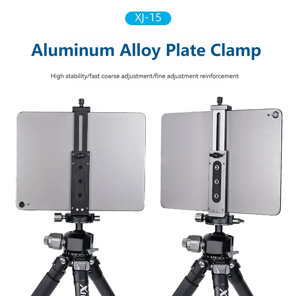 12.5cm-23cm Adjuatable Smartphone Tablet Tripod Mount Phone Holder Clamp Aluminum Alloy for Smartphone i-Phone 13/12/11 i-Pad