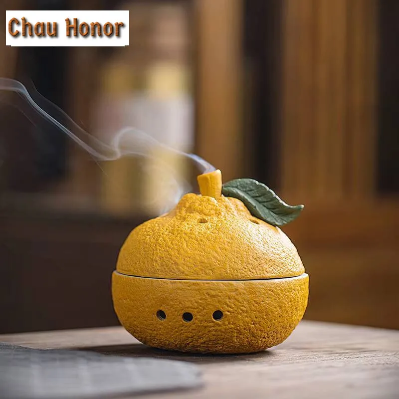 Great Lucky Incense Holder Ugly Orange Incense Burners Mosquito Censer Thurible Smell Distributor Tea Items Ornaments Room Decor