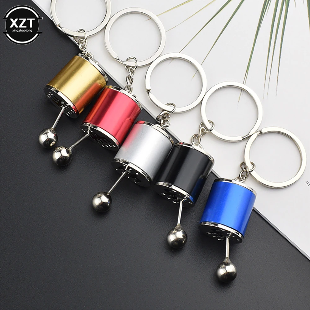 1PCS Car Modification Pendant Six Gear Shift Keychain Car Pendant Shifter Metal Keychain Charms