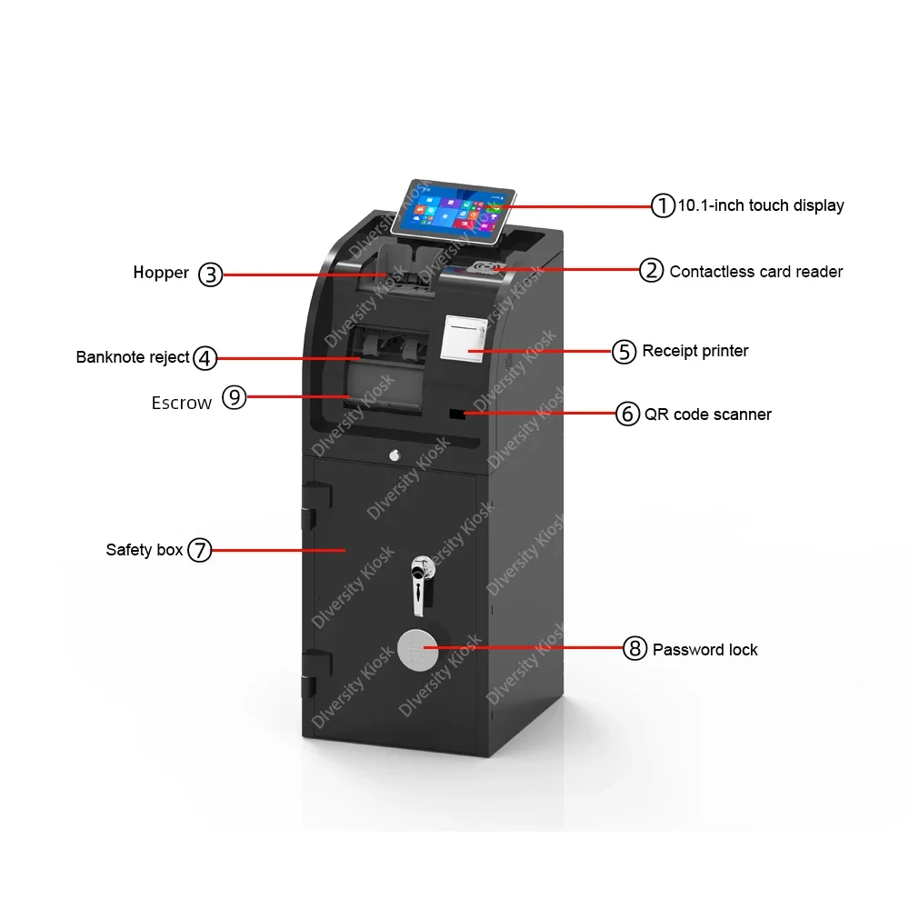 Szybkie rozwiązanie depozytu gotówki Kiosk depozytowy Sejf gotówkowy Terminal Strongbox Inteligentny system zarządzania gotówką