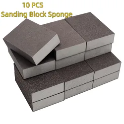 10 Pack Sanding Sponge Blocks Wet & Dry Polishing Sandpaper Abrasive Foam Pad Drywall Metal Wood Kitchen Cleaning Hand Grinding