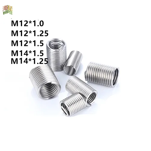 5-10 Uds gran oferta inserto de alambre M12 * 1,0 M12 * 1,25 M12 * 1,5 M14 * 1,25 M14 * 1,5 reparación de rosca de casquillo de tornillo de acero inoxidable