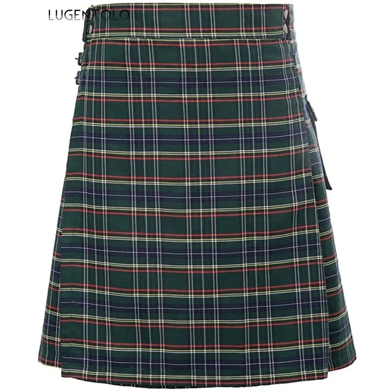 Men Scotland Short Skirt Large Size Plaid Spring Casual Dance Holiday Celebration Men's Kilt Scottish Festivals Clothing